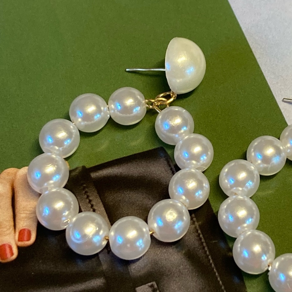 Faux Pearl Earrings - Picture 3 of 4